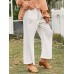 Women Solid Color Relaxed Fit Plain Drawstring Flare Leg Pants