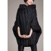 Simple Black Cloak Sleeves zippered Warm Winter Duck Down Coat