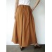 Women Cotton Solid Color Side Pockets Front Fork Wide Leg Pants