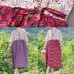 Women rose floral Cotton quilting dresses v neck Art summer Dresses