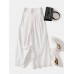 Wide Leg Solid Pants With Pocket For Women