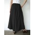 Women Cotton Solid Color Side Pockets Front Fork Wide Leg Pants