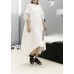 Italian patchwork cotton Tunics Sleeve white Maxi Dresses summer