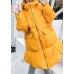 2019 oversized down jacket big pockets winter outwear yellow hooded womens coats