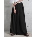 Women Side Zipper Solid Color Casual Wide Leg Pants With Pocket