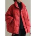 Women Red thick Duck Down Puffer Jacket Winter